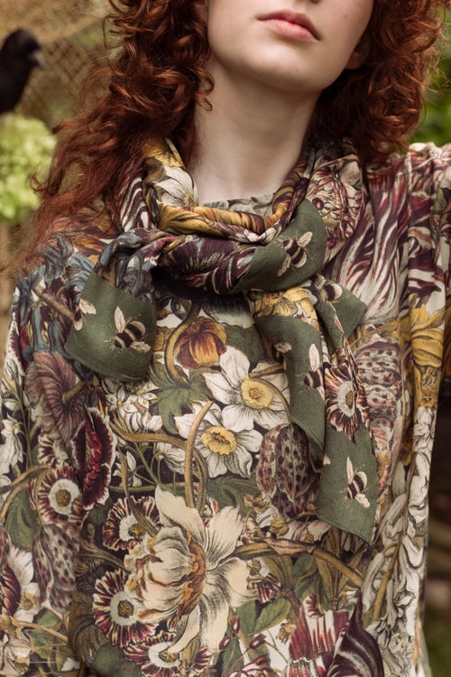 Stunning Floral + Bee scarf