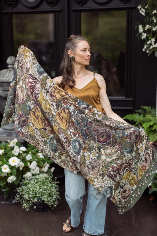 Stunning Floral + Bee scarf