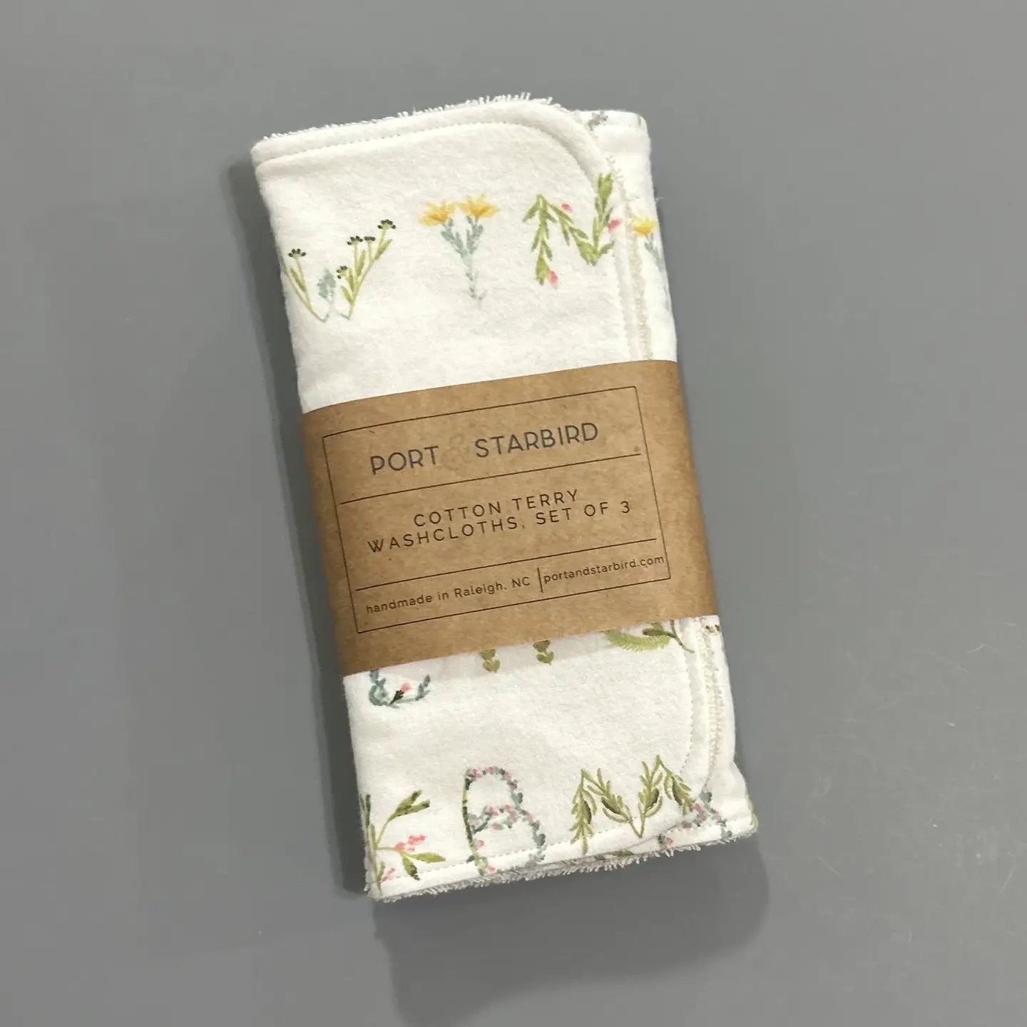 Baby's Nature's ABCs Cotton Flannel Terry washcloths, set of 3