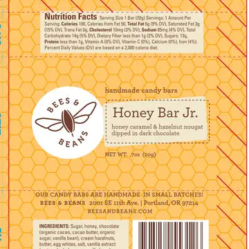 Bees and Beans chocolate candy bars