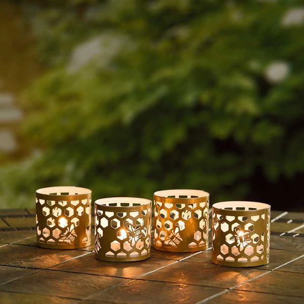 Bee-themed candle lanterns - The Honey Exchange