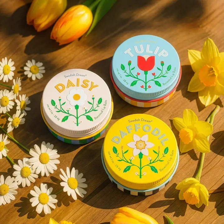 Skandi Blooms Daisy, Tulip, Daffodil Botanical lip balms